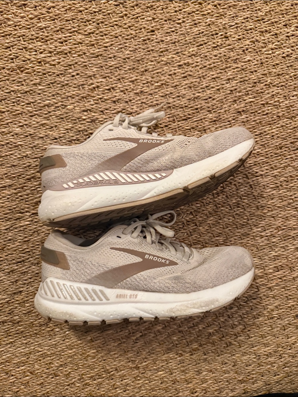 Brooks Women's Running Shoes in Light Taupe and White